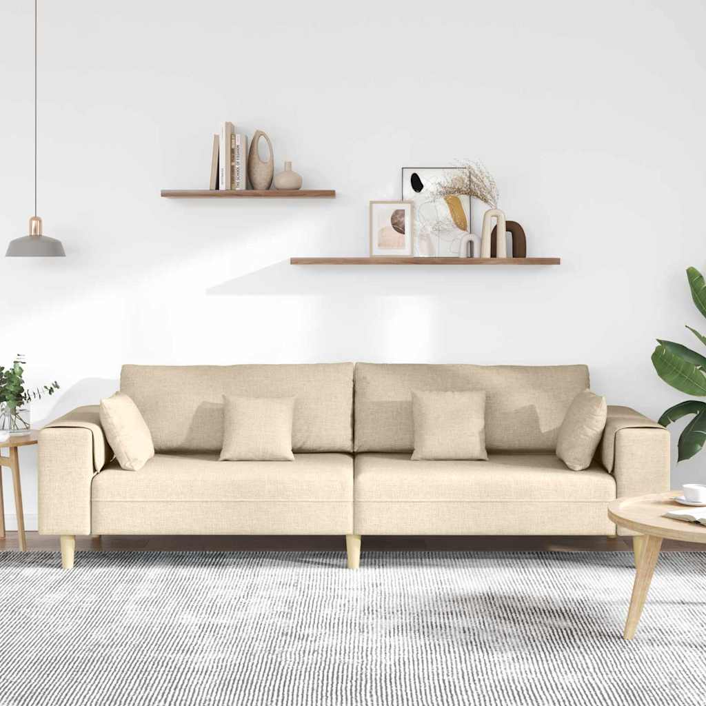 Kanapé párnával Krém 250 x 77 x 76 cm szövet