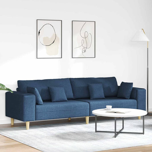 Kanapé párnával Kék 250 x 77 x 76 cm szövet
