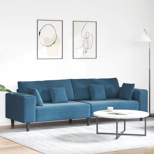 Kanapé Kék 250 x 77 x 76 cm Bársony