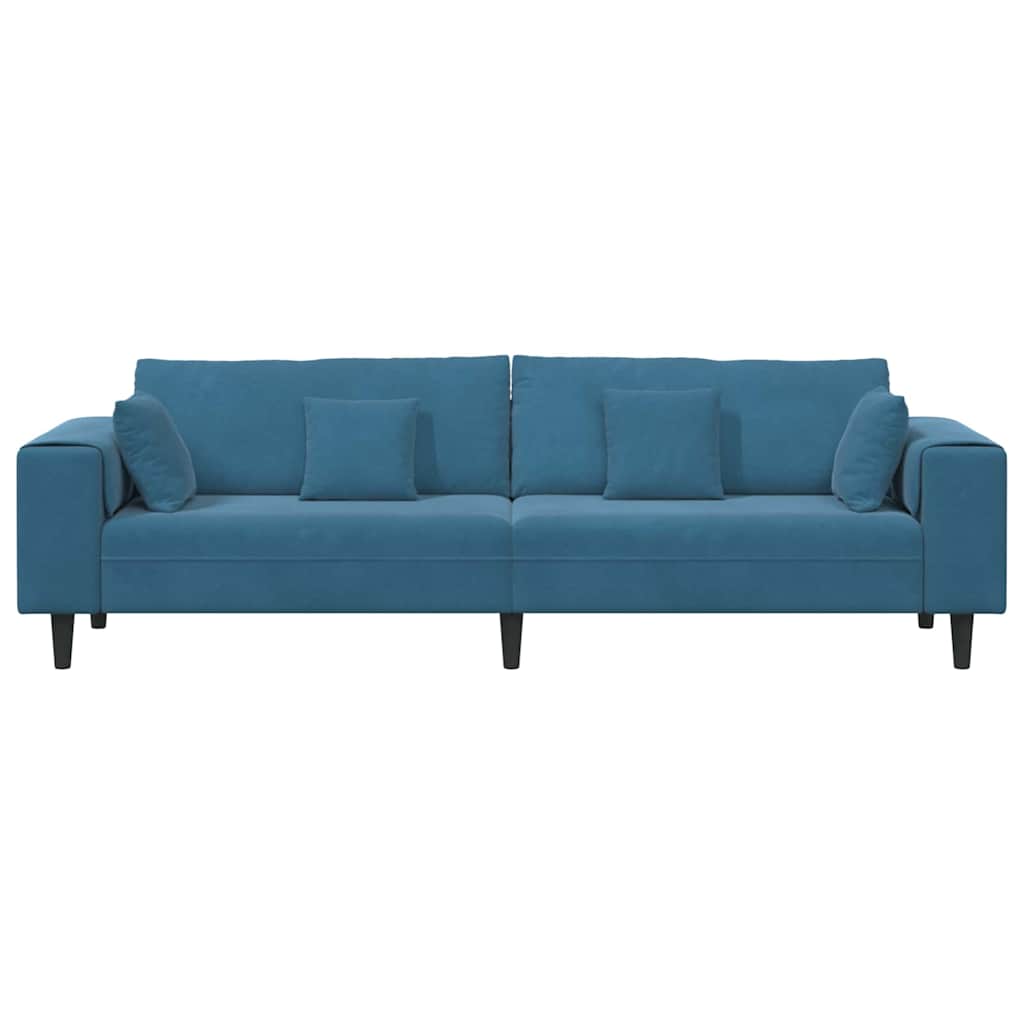 Kanapé Kék 250 x 77 x 76 cm Bársony