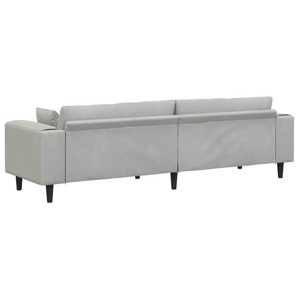 Kanapé Világosszürke 250 x 77 x 76 cm Bársony