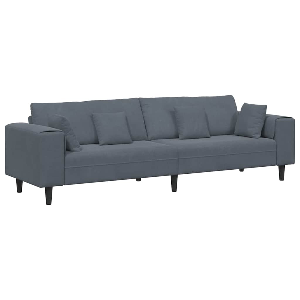 Kanapé Sötétszürke 250 x 77 x 76 cm Bársony