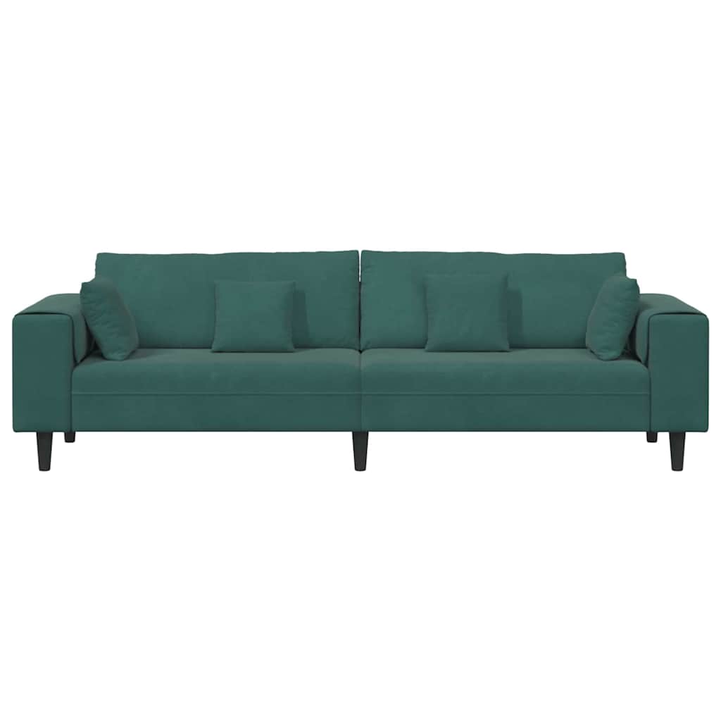 Kanapé Sötétzöld 250 x 77 x 76 cm Bársony