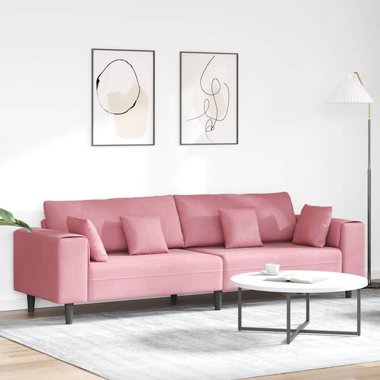 Kanapé Rózsaszín 250 x 77 x 76 cm Bársony