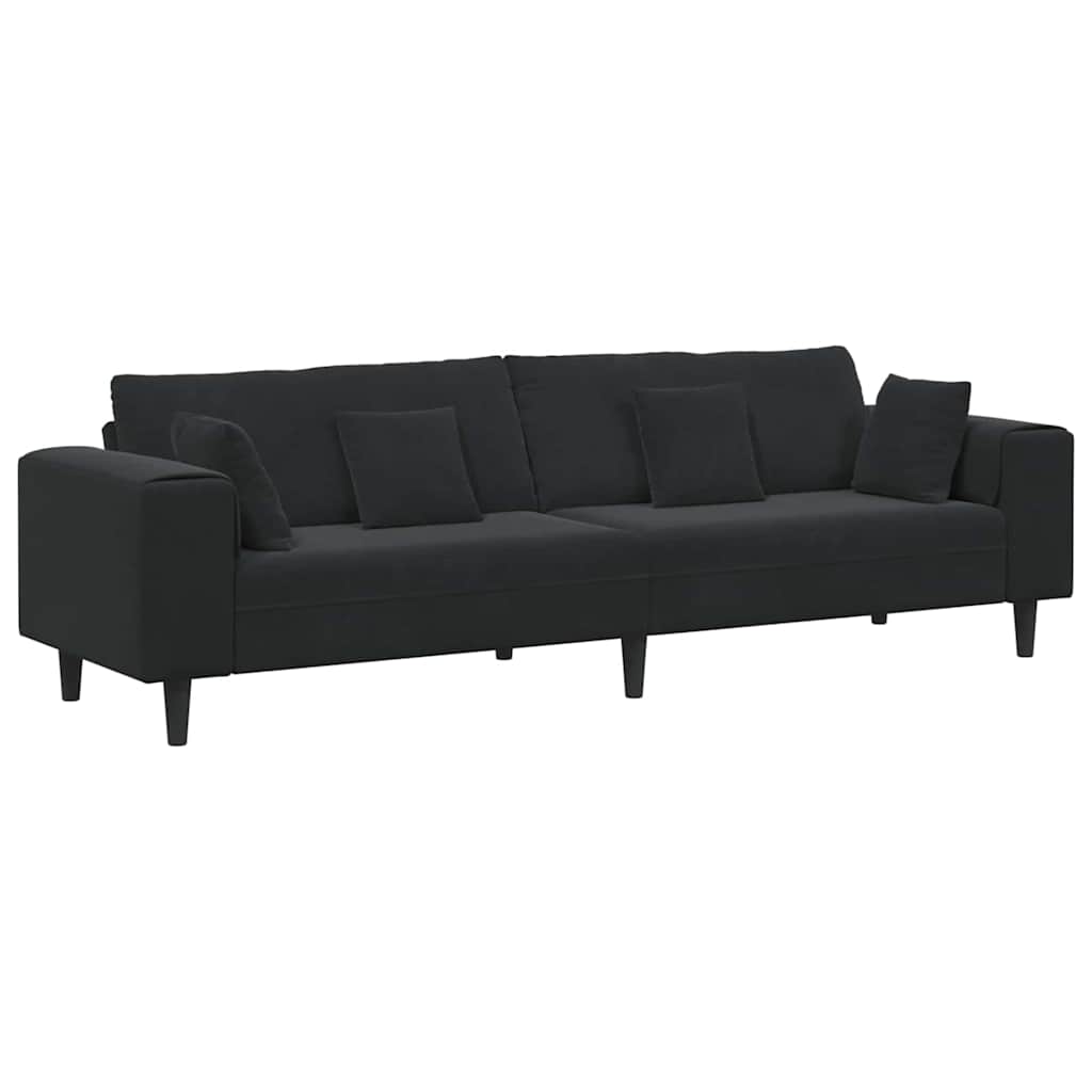 Kanapé Fekete 250 x 77 x 76 cm Bársony