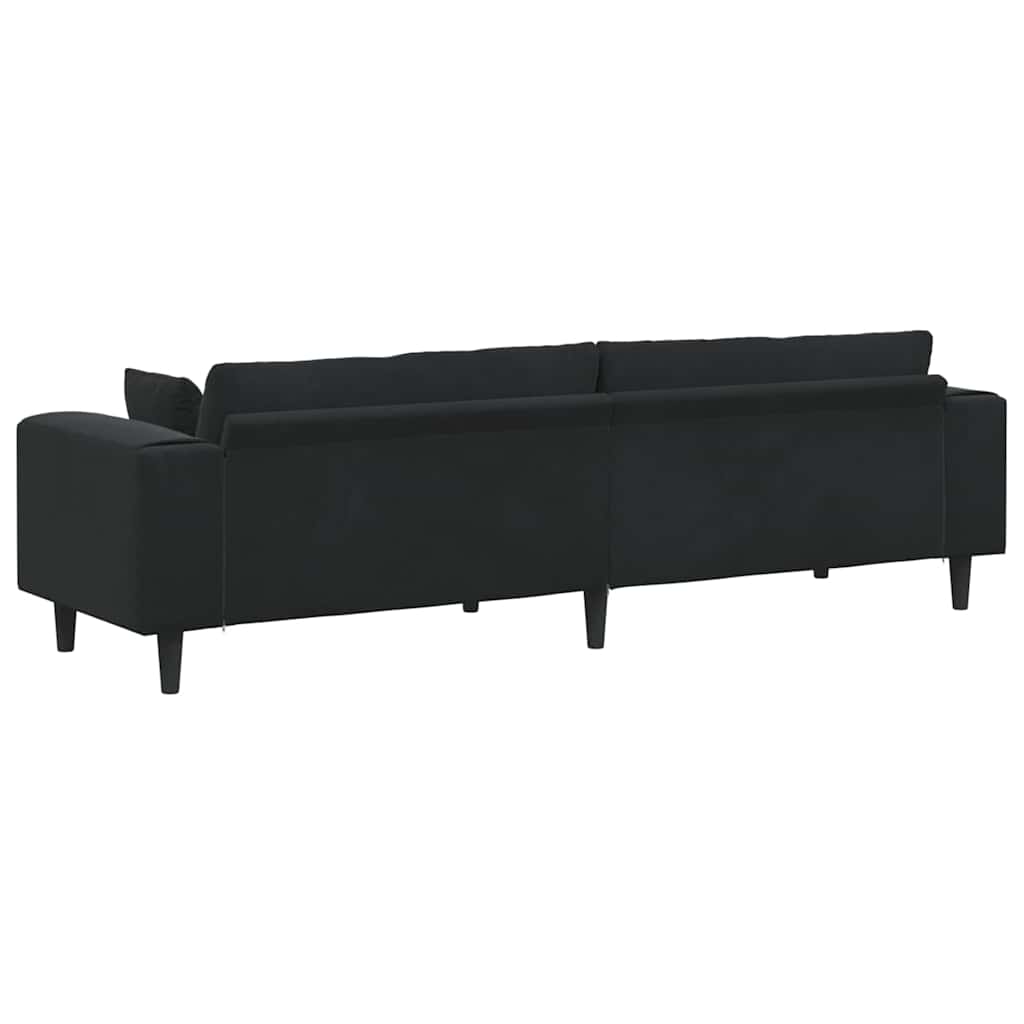 Kanapé Fekete 250 x 77 x 76 cm Bársony