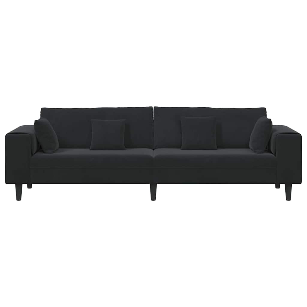 Kanapé Fekete 250 x 77 x 76 cm Bársony