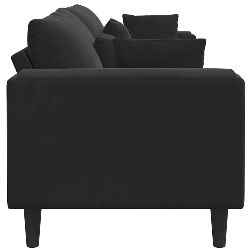 Kanapé Fekete 250 x 77 x 76 cm Bársony