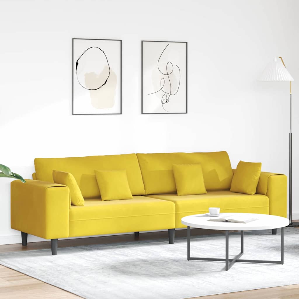 Kanapé Sárga 250 x 77 x 76 cm Bársony