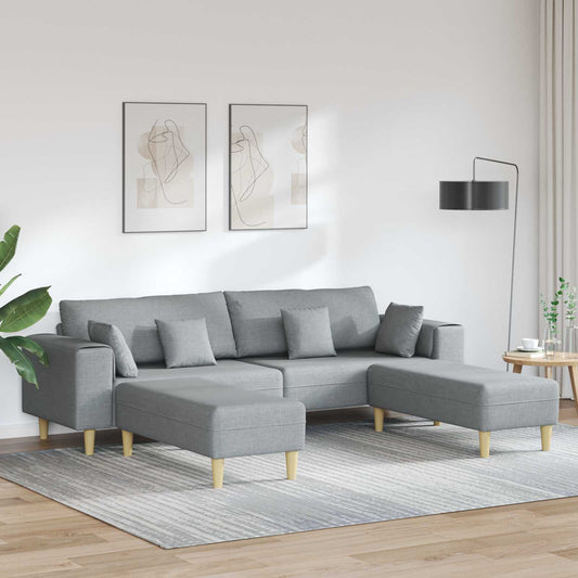 Kanapé párnával 3 pcs Világosszürke szövet