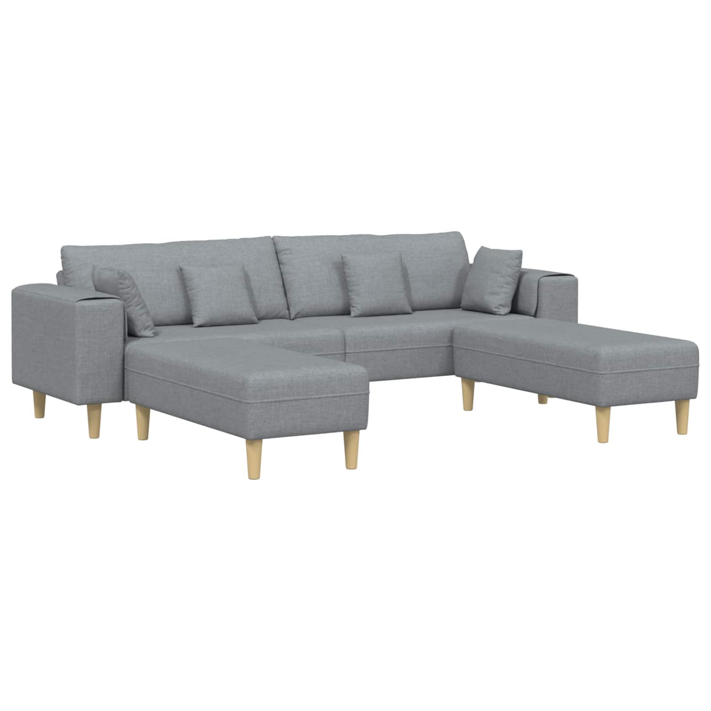 Kanapé párnával 3 pcs Világosszürke szövet