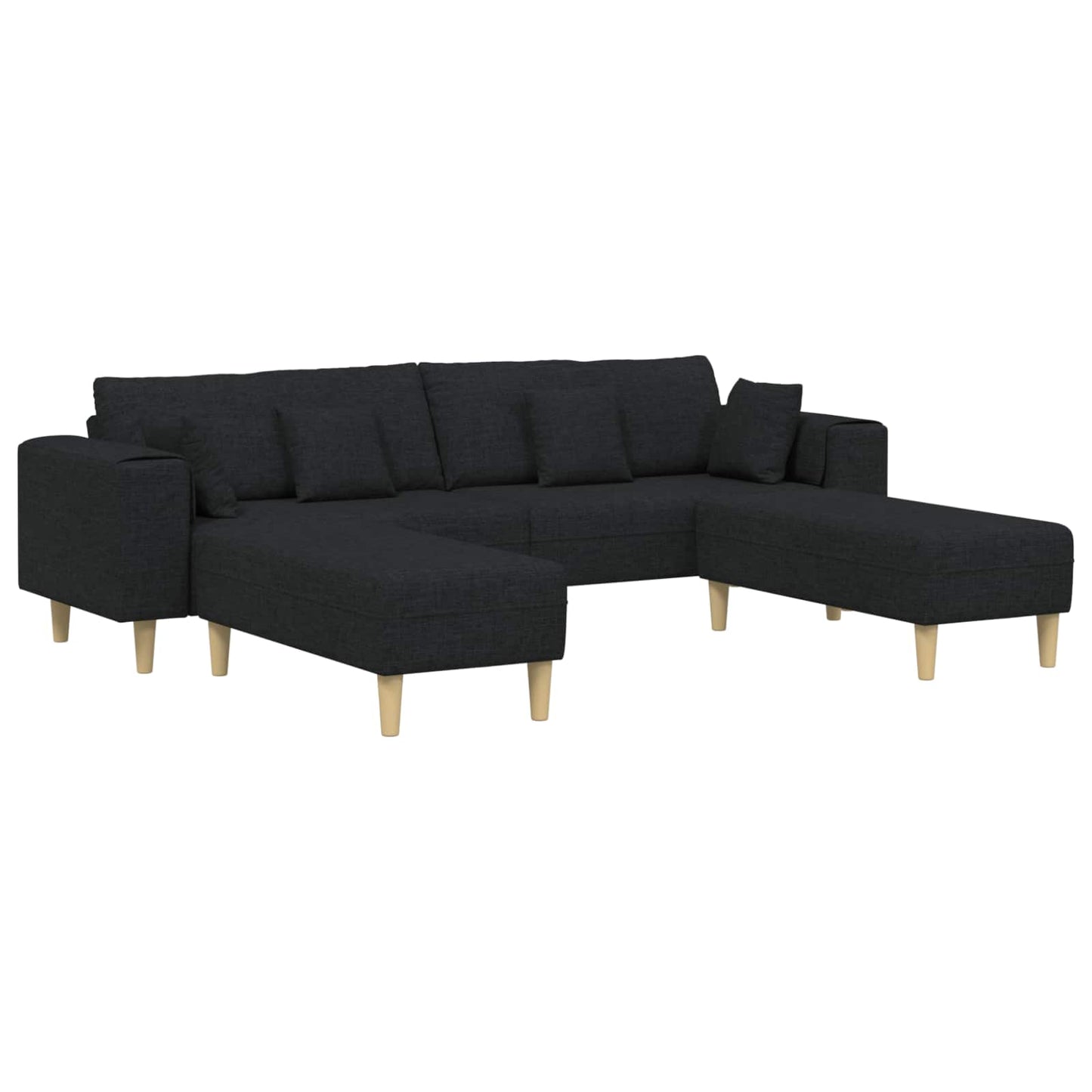 Kanapé párnával 3 pcs Fekete szövet