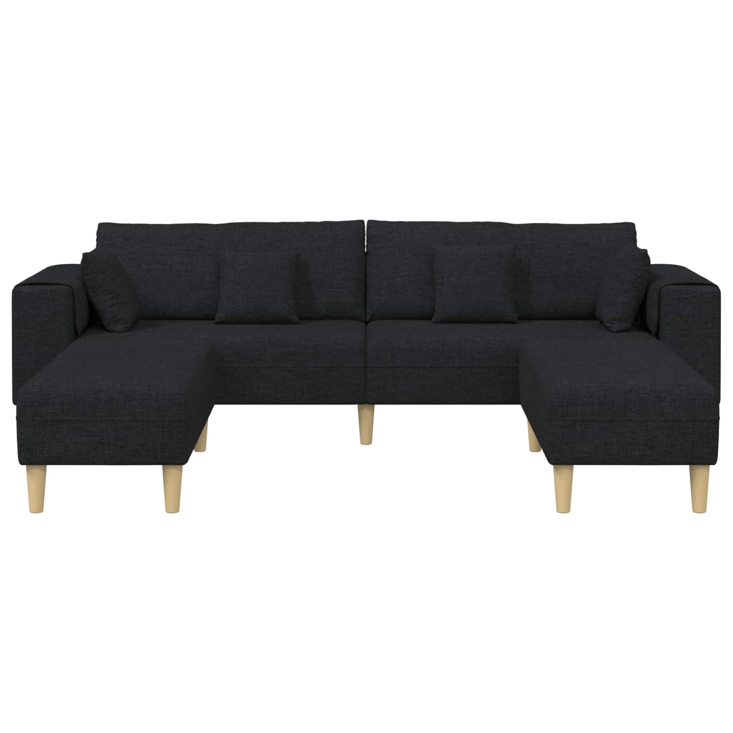 Kanapé párnával 3 pcs Fekete szövet