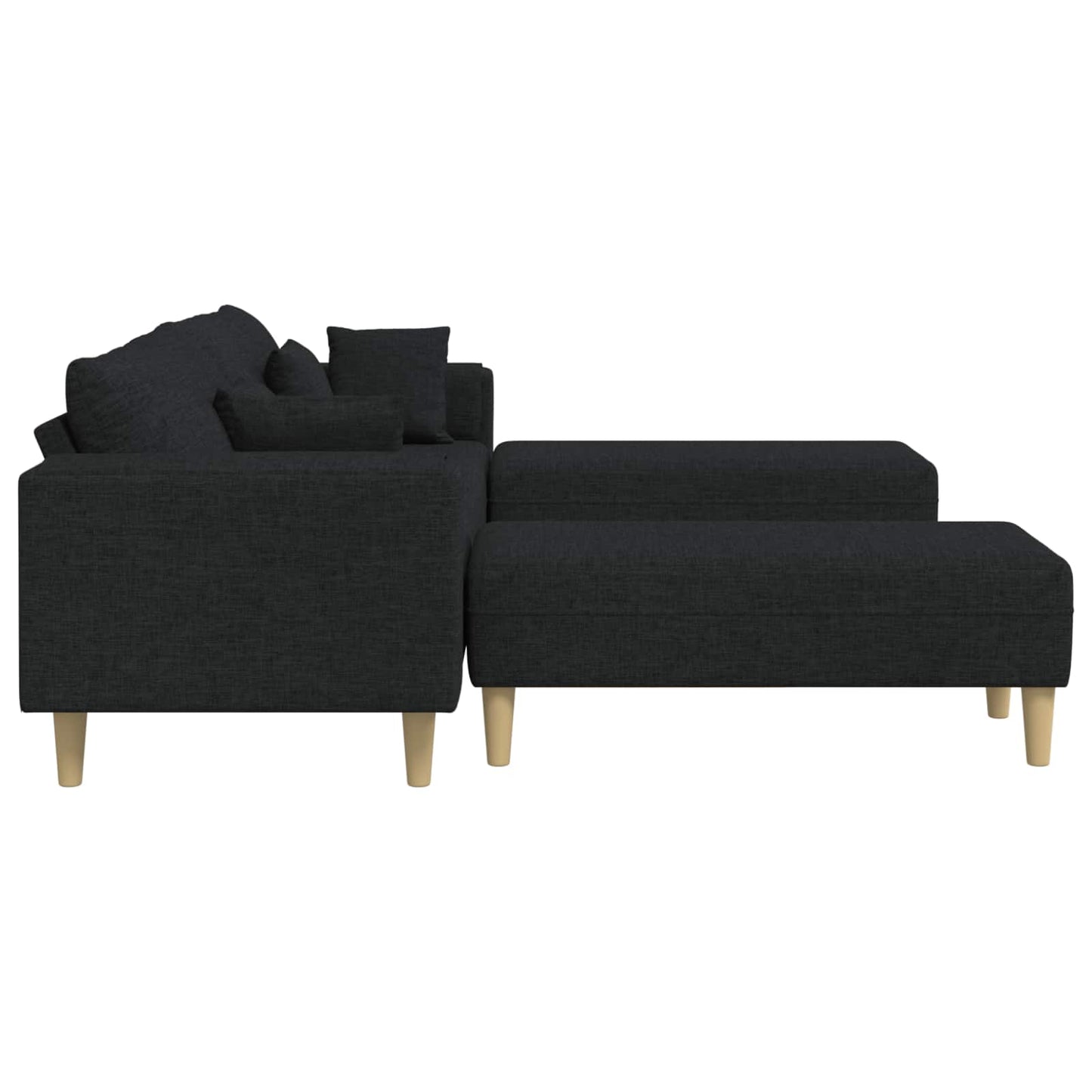 Kanapé párnával 3 pcs Fekete szövet