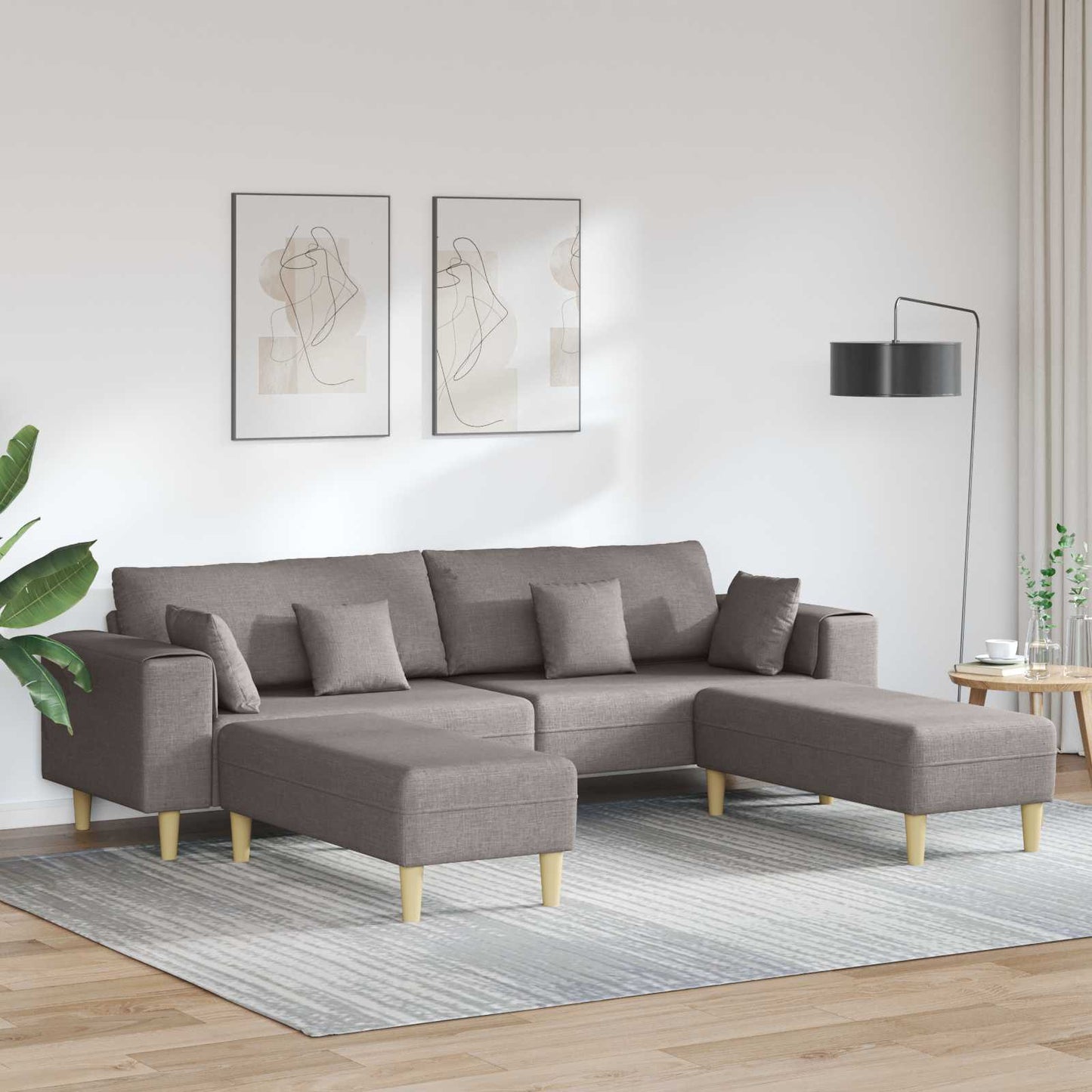 Kanapé párnával 3 pcs Tópszínű szövet