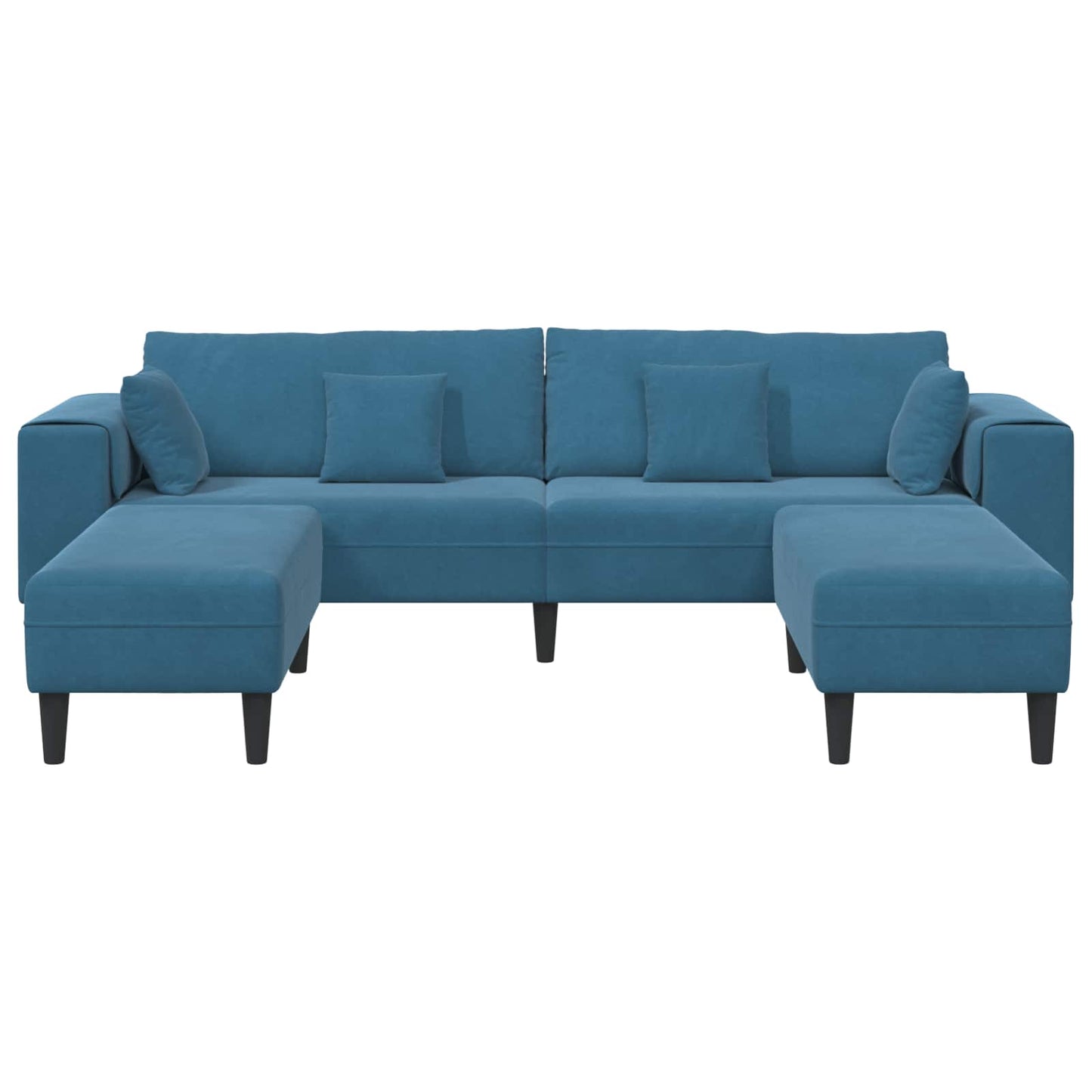 Kanapé 3 pcs Kék 250 x 188 x 76 cm Bársony