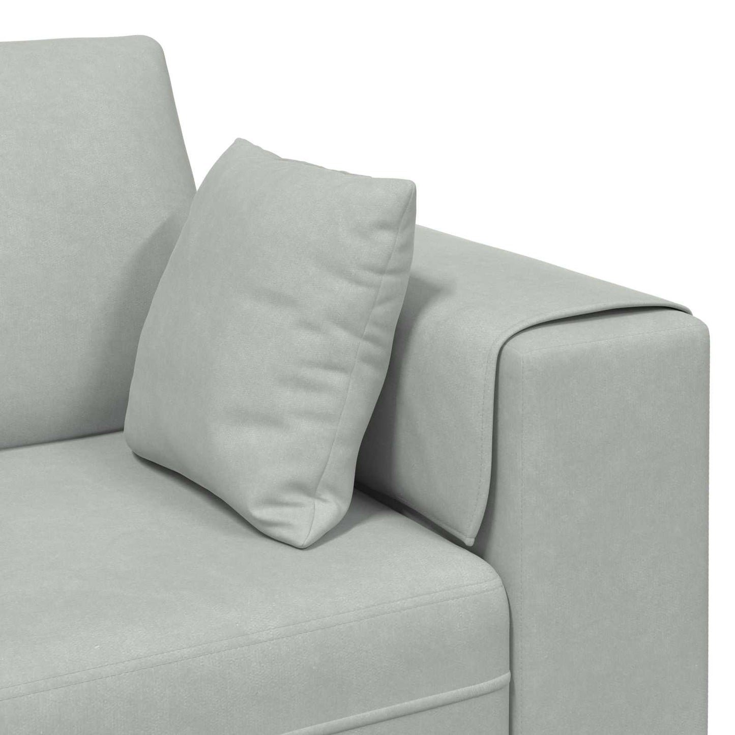 Kanapé 3 pcs Világosszürke 250 x 188 x 76 cm Bársony