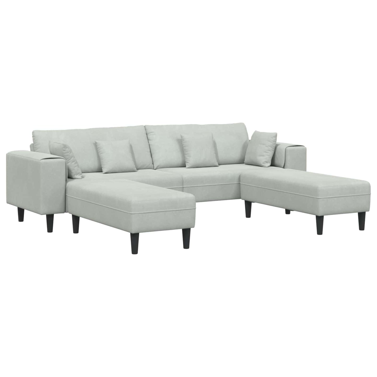 Kanapé 3 pcs Világosszürke 250 x 188 x 76 cm Bársony