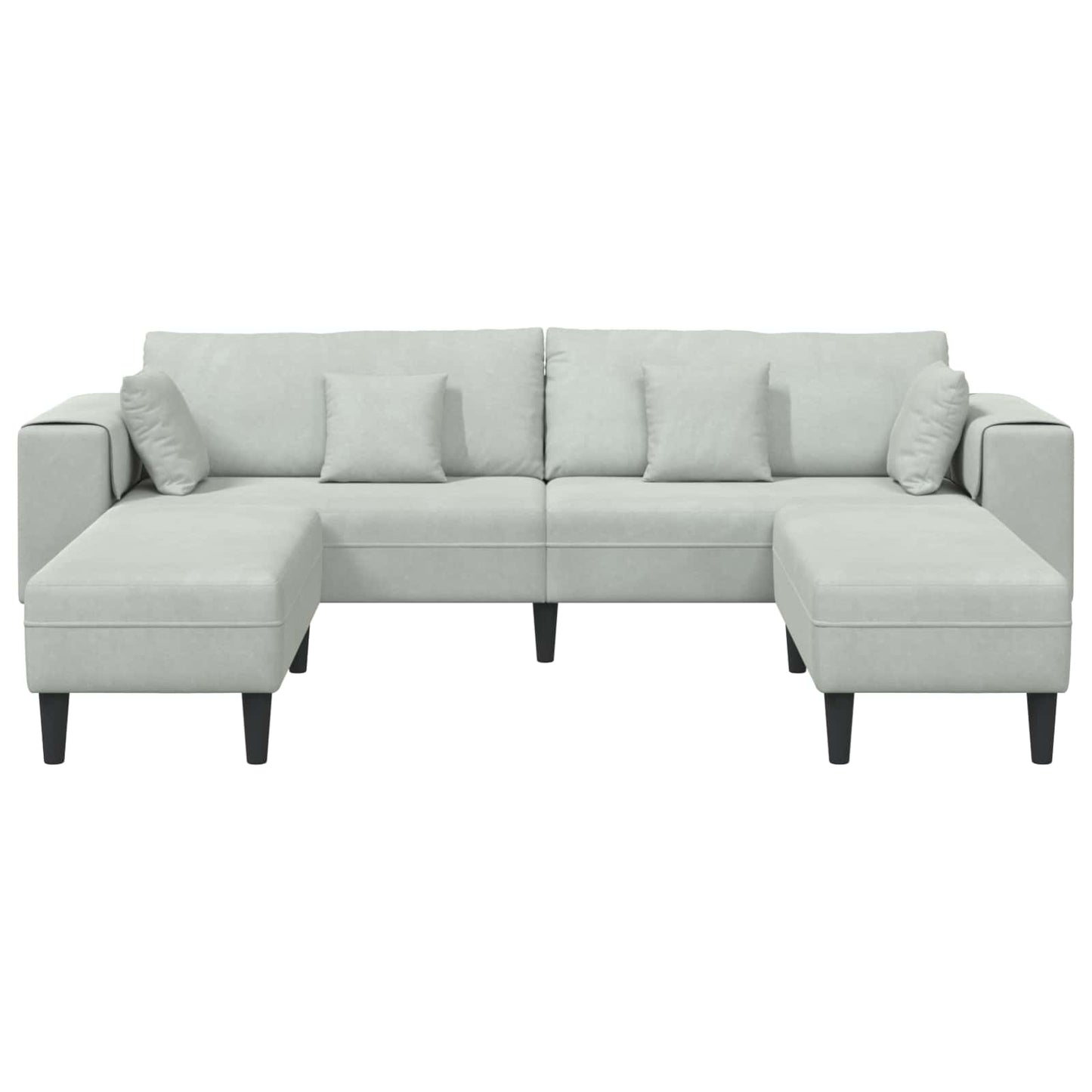 Kanapé 3 pcs Világosszürke 250 x 188 x 76 cm Bársony
