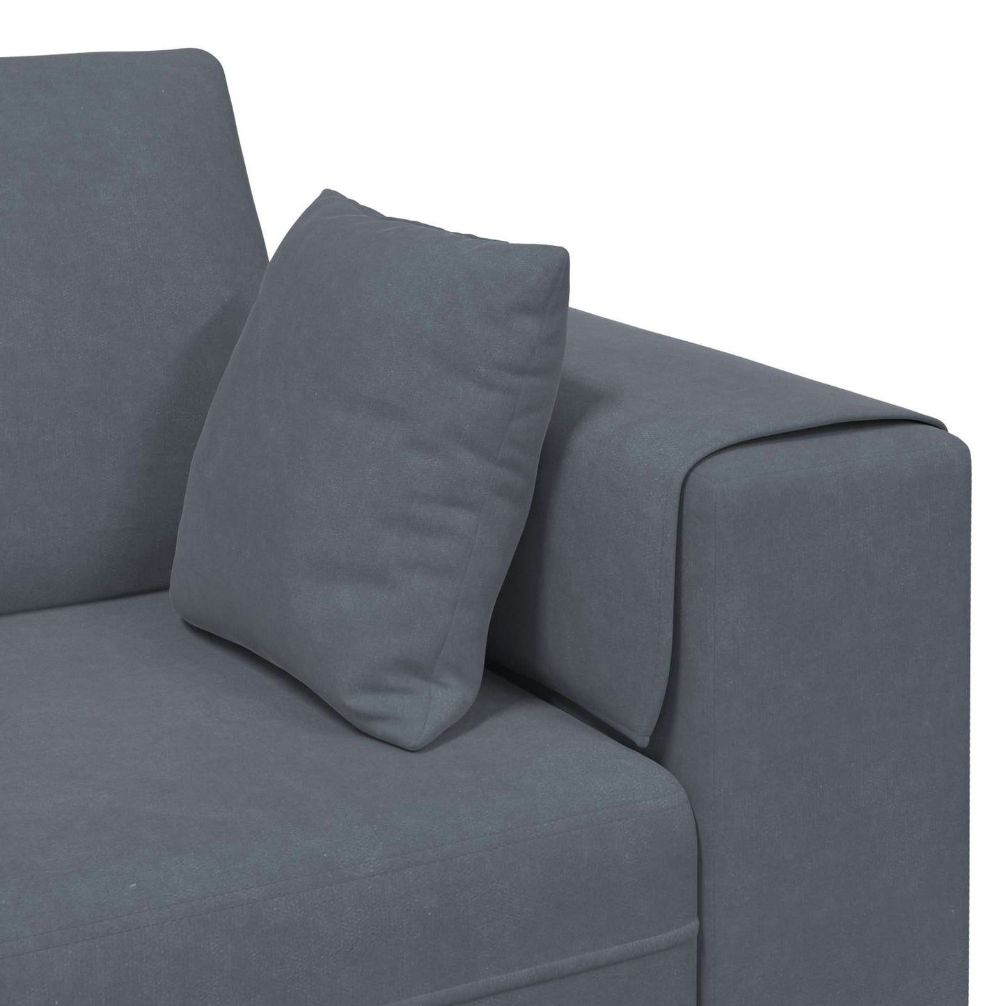 Kanapé 3 pcs Sötétszürke 250 x 188 x 76 cm Bársony