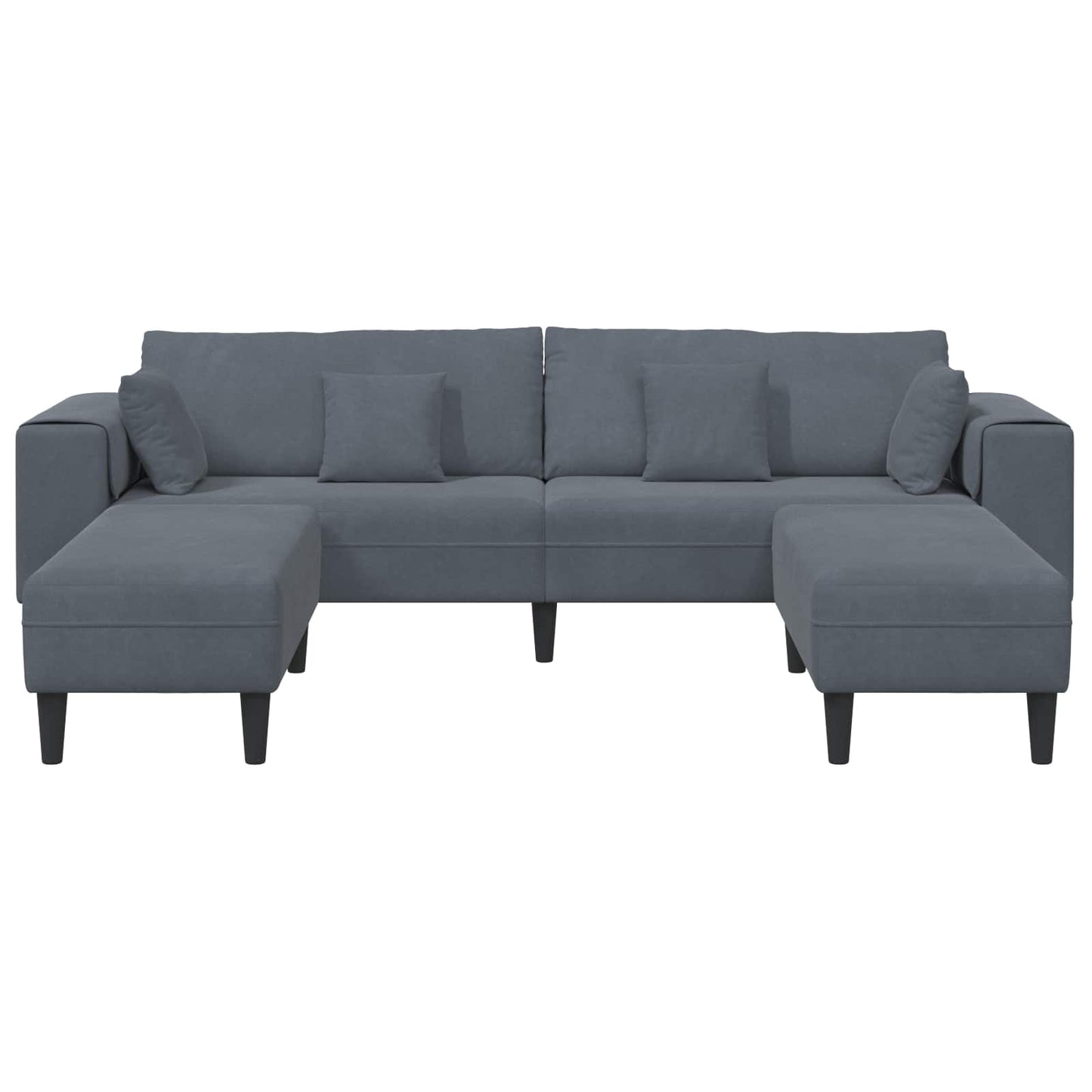 Kanapé 3 pcs Sötétszürke 250 x 188 x 76 cm Bársony