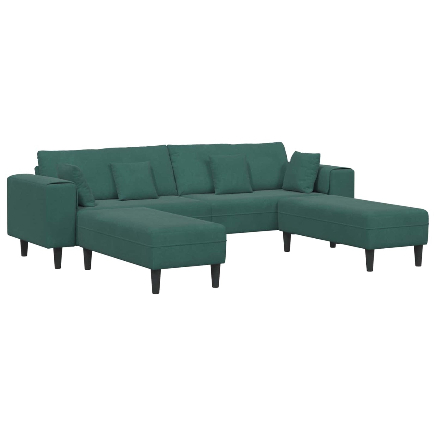 Kanapé 3 pcs Sötétzöld 250 x 188 x 76 cm Bársony