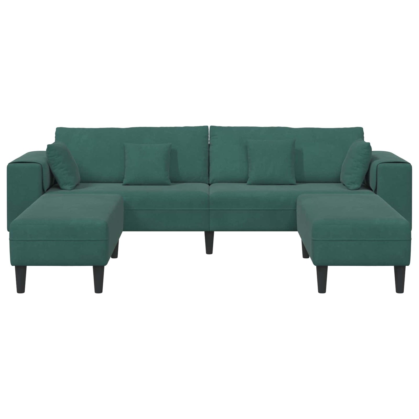 Kanapé 3 pcs Sötétzöld 250 x 188 x 76 cm Bársony