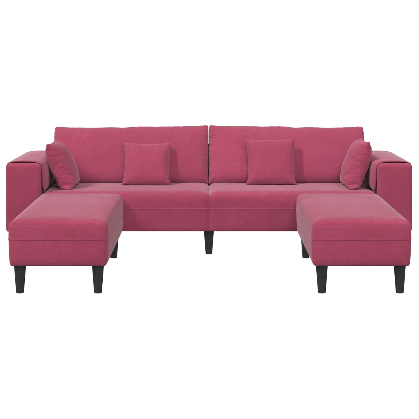 Kanapé 3 pcs Bordó 250 x 188 x 76 cm Bársony