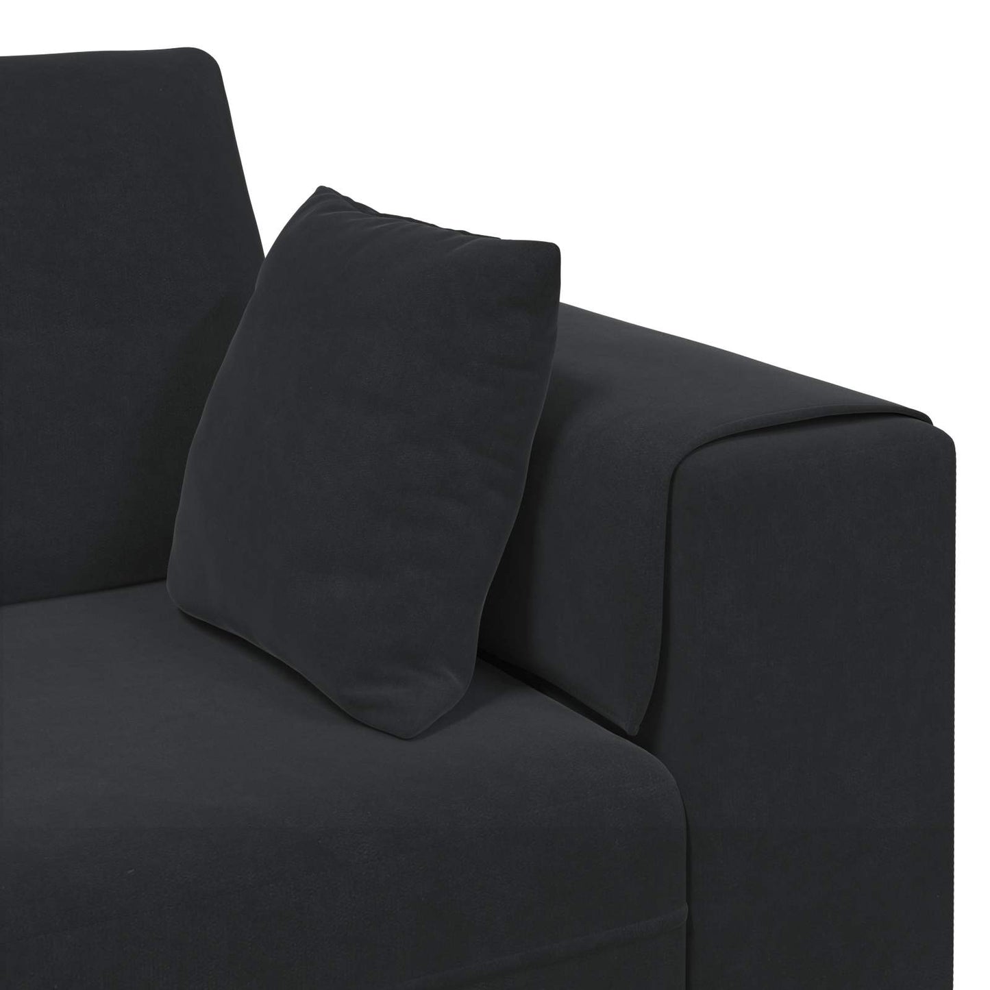 Kanapé 3 pcs Fekete 250 x 188 x 76 cm Bársony