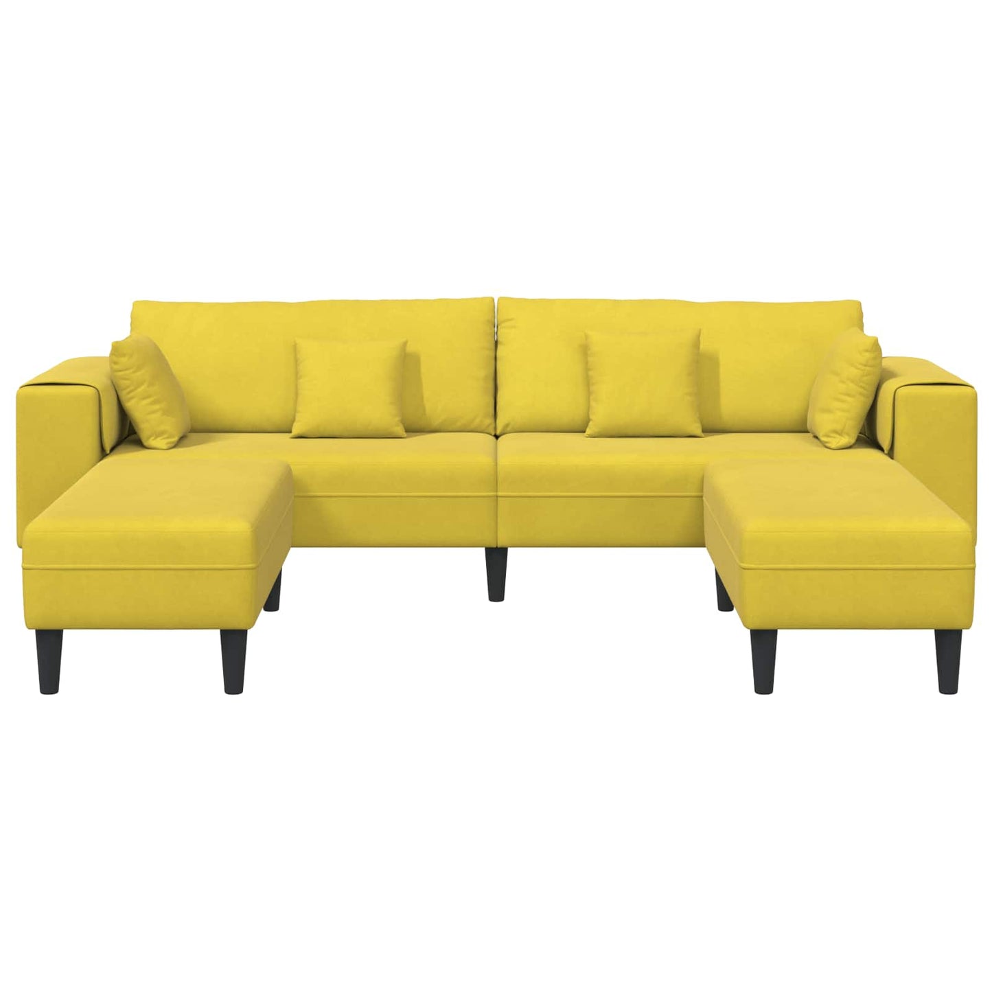 Kanapé 3 pcs Sárga 250 x 188 x 76 cm Bársony