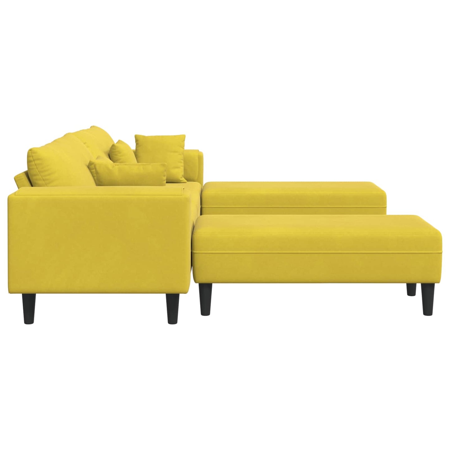 Kanapé 3 pcs Sárga 250 x 188 x 76 cm Bársony