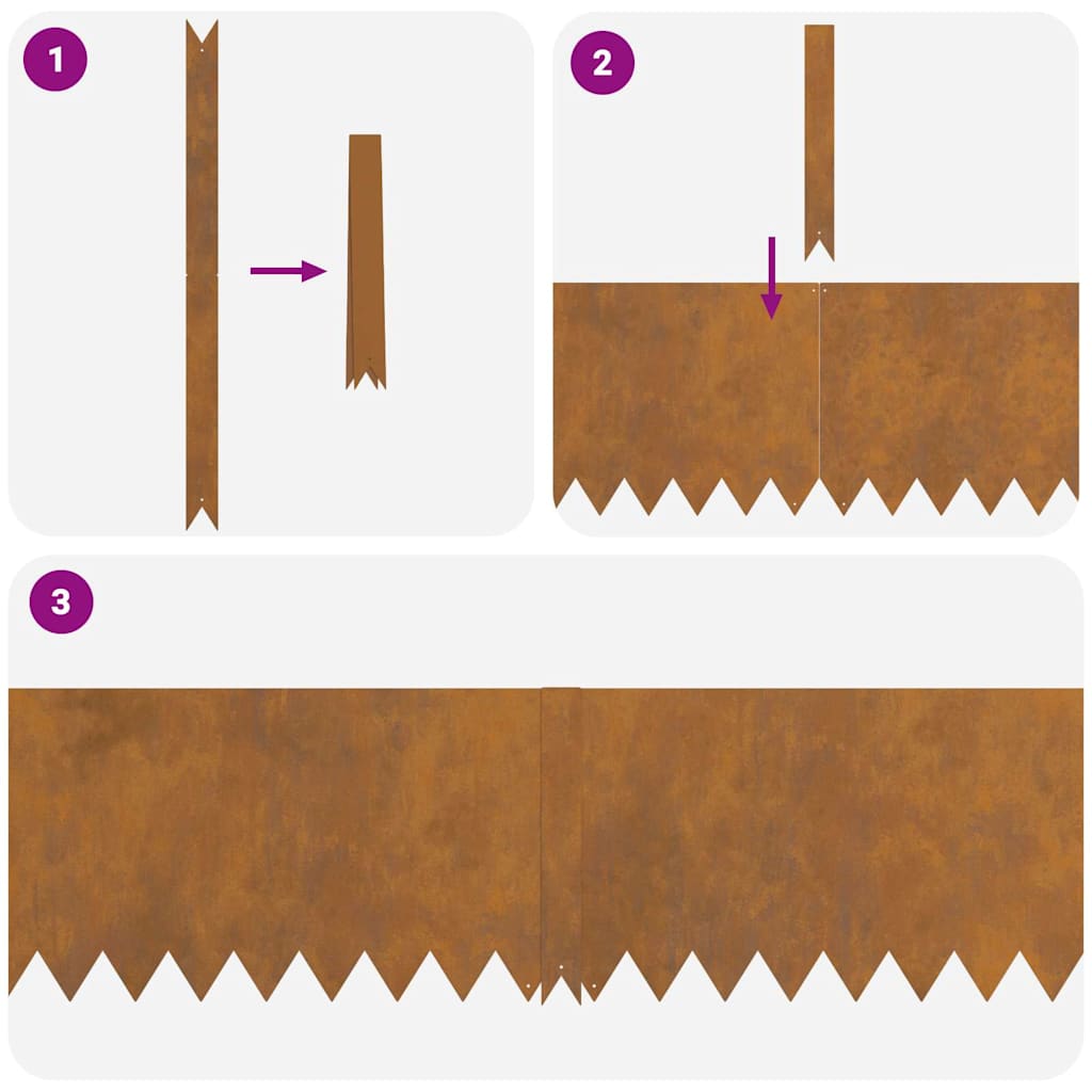 Fűszegélyezés 30 pcs 100 x 0,05 x 30 cm Időjárásálló acél
