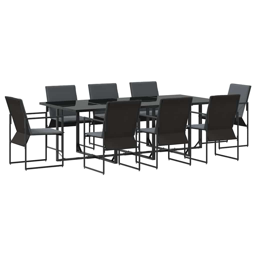Kert étkező szett 9 pcs Fekete Acél