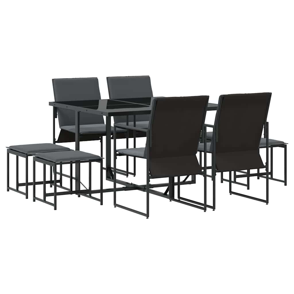 Kert étkező szett 9 pcs Fekete Acél