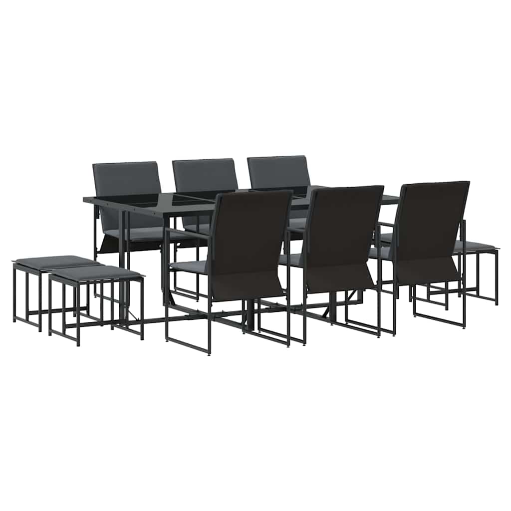 Kert étkező szett 11 pcs Fekete Acél