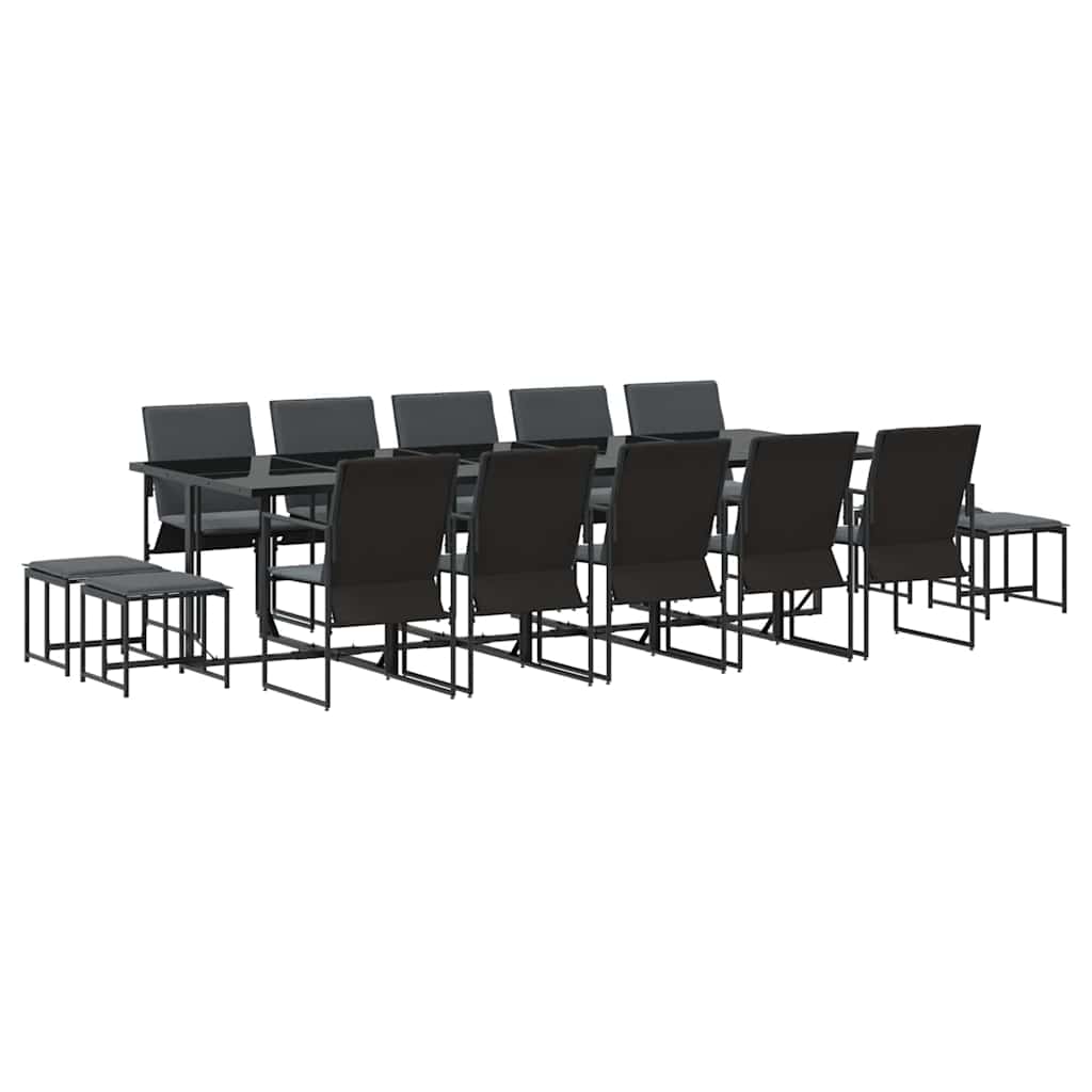 Kert étkező szett 15 pcs Fekete Acél