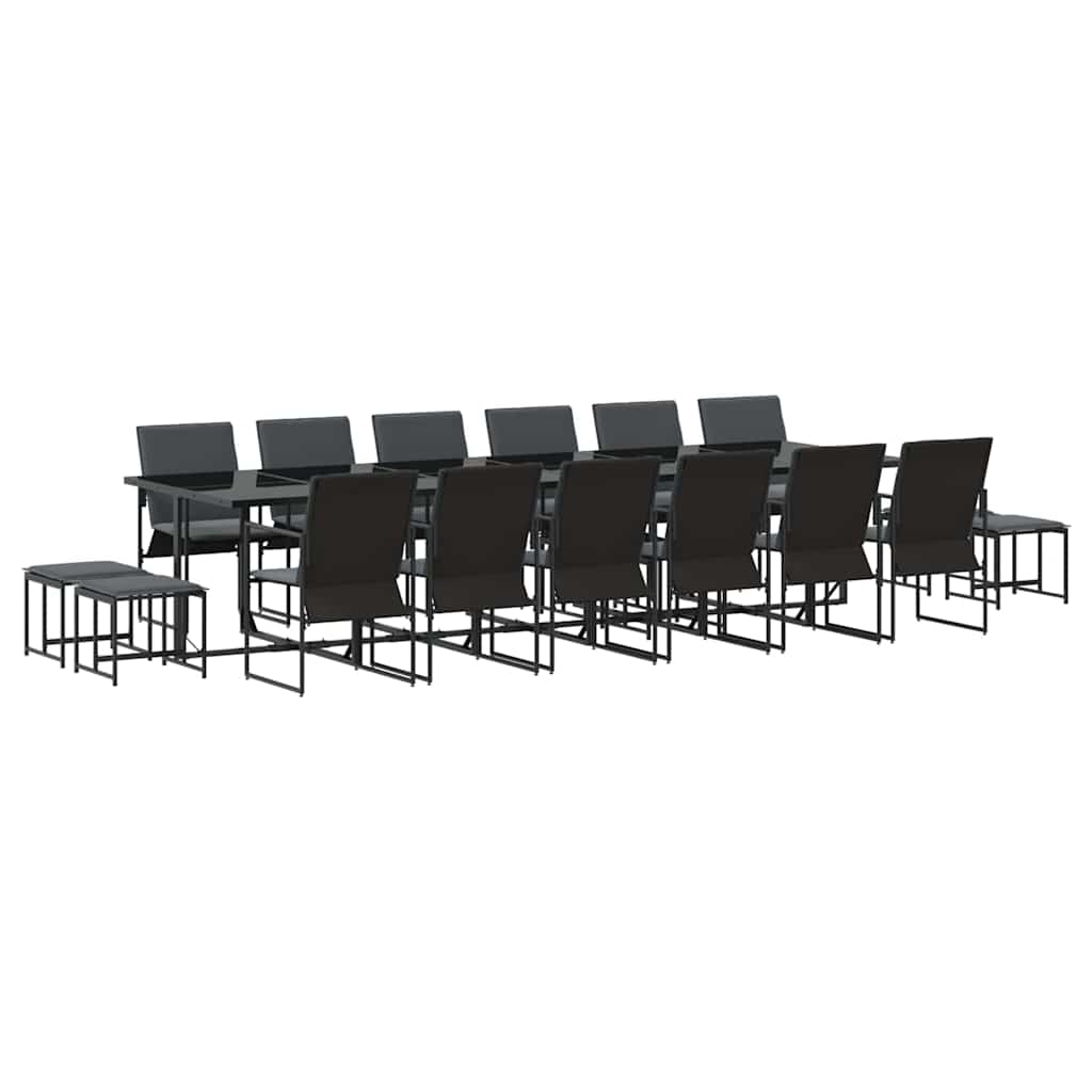 Kert étkező szett 17 pcs Fekete Acél