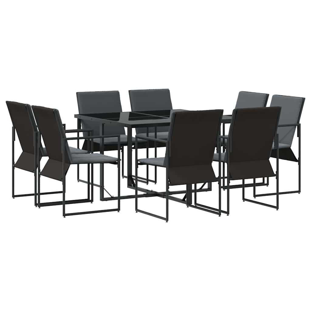 Kert étkező szett 9 pcs Fekete Acél
