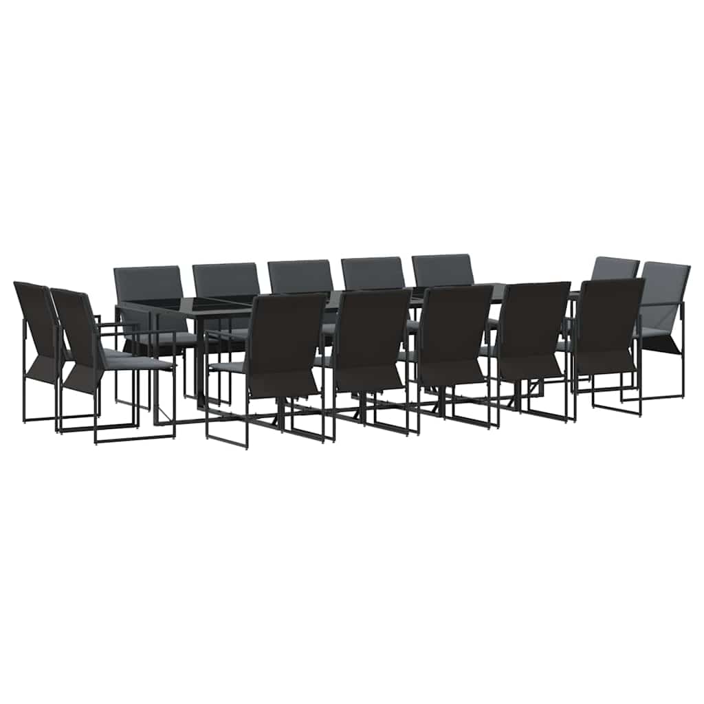 Kert étkező szett 15 pcs Fekete Acél