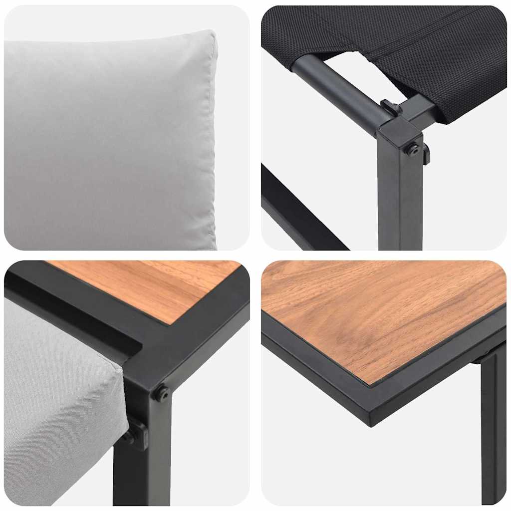 Kert étkező szett 3 pcs Világosszürke Acél