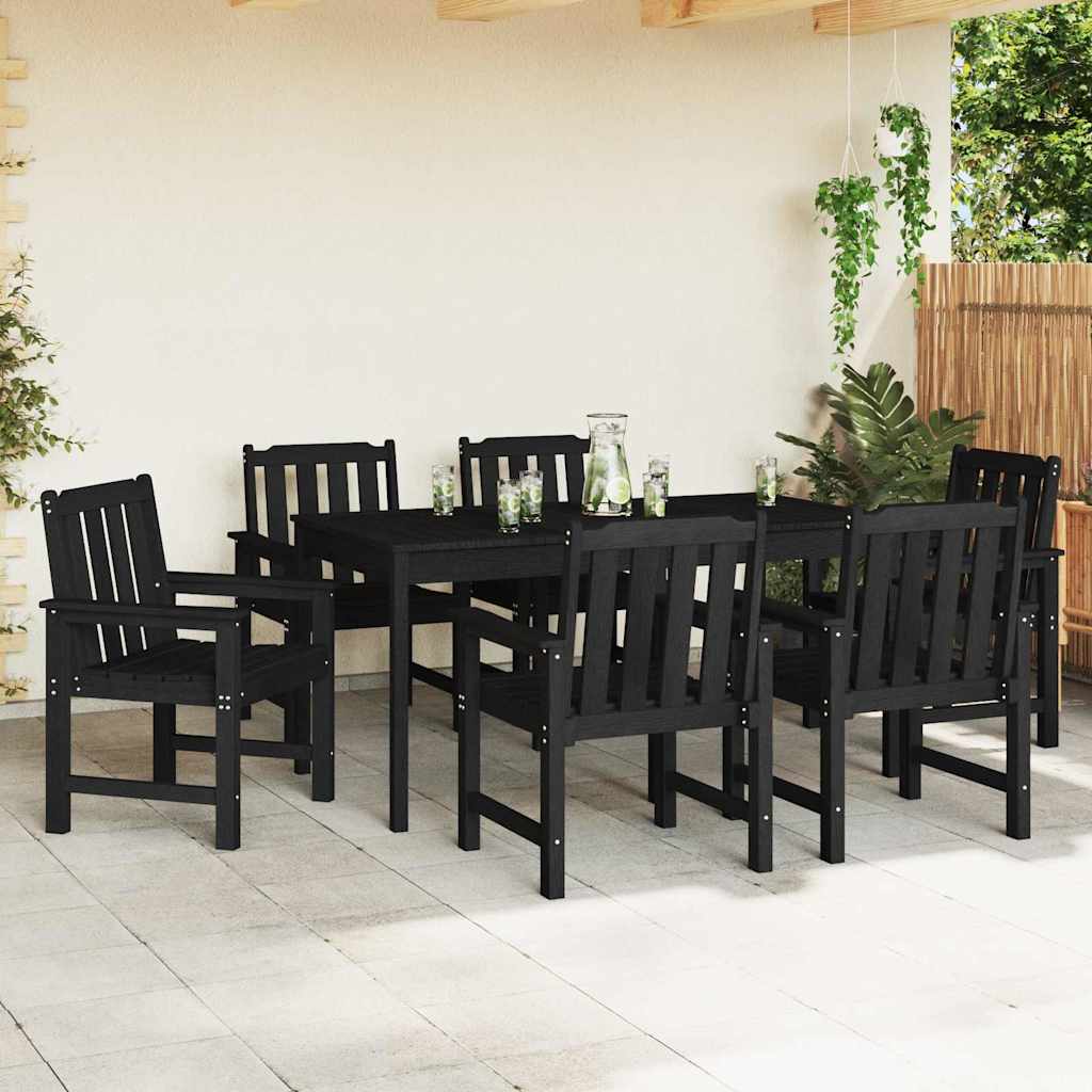 Kerti Szék 6 pcs Fekete 65.5 x 59 x 88 cm Polietilén
