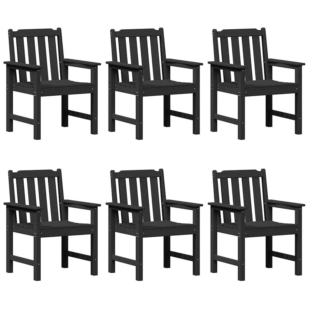 Kerti Szék 6 pcs Fekete 65.5 x 59 x 88 cm Polietilén