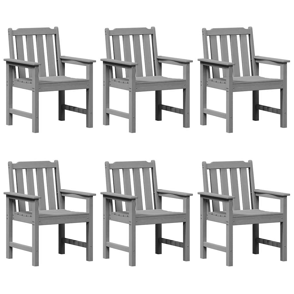 Kerti Szék 6 pcs Világosszürke 65.5 x 59 x 88 cm Polietilén