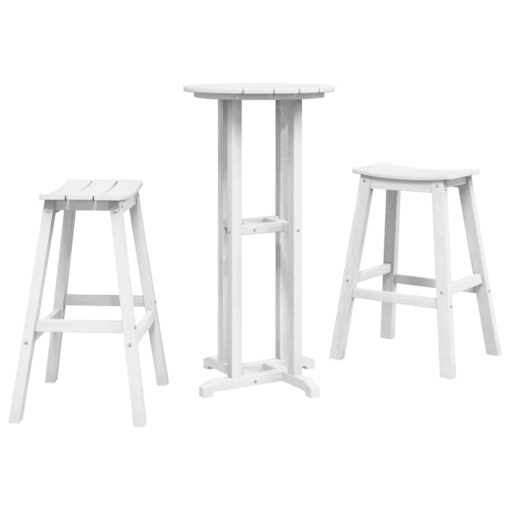 Kerti bár szett 3 pcs Fehér HDPE