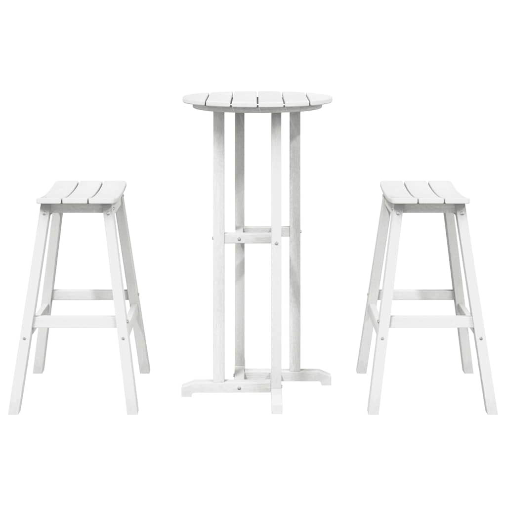 Kerti bár szett 3 pcs Fehér HDPE