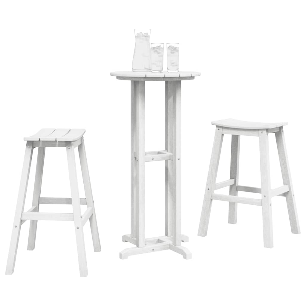 Kerti bár szett 3 pcs Fehér HDPE