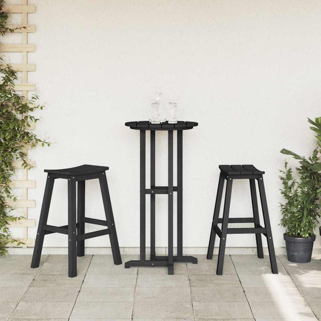 Kerti bár szett 3 pcs Fekete HDPE