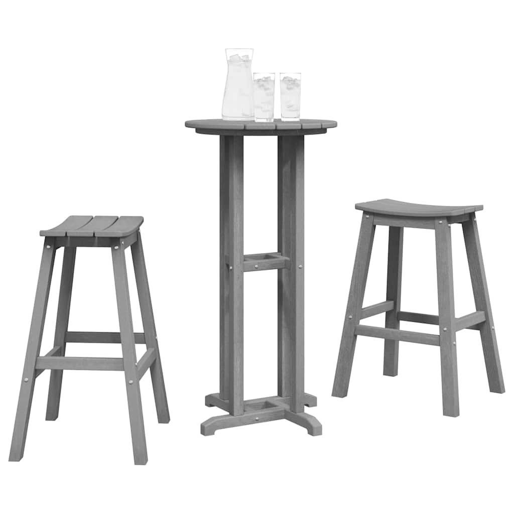 Kerti bár szett 3 pcs Világosszürke HDPE