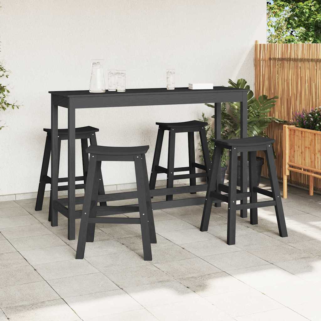 Kerti bár szett 4 pcs Fekete HDPE