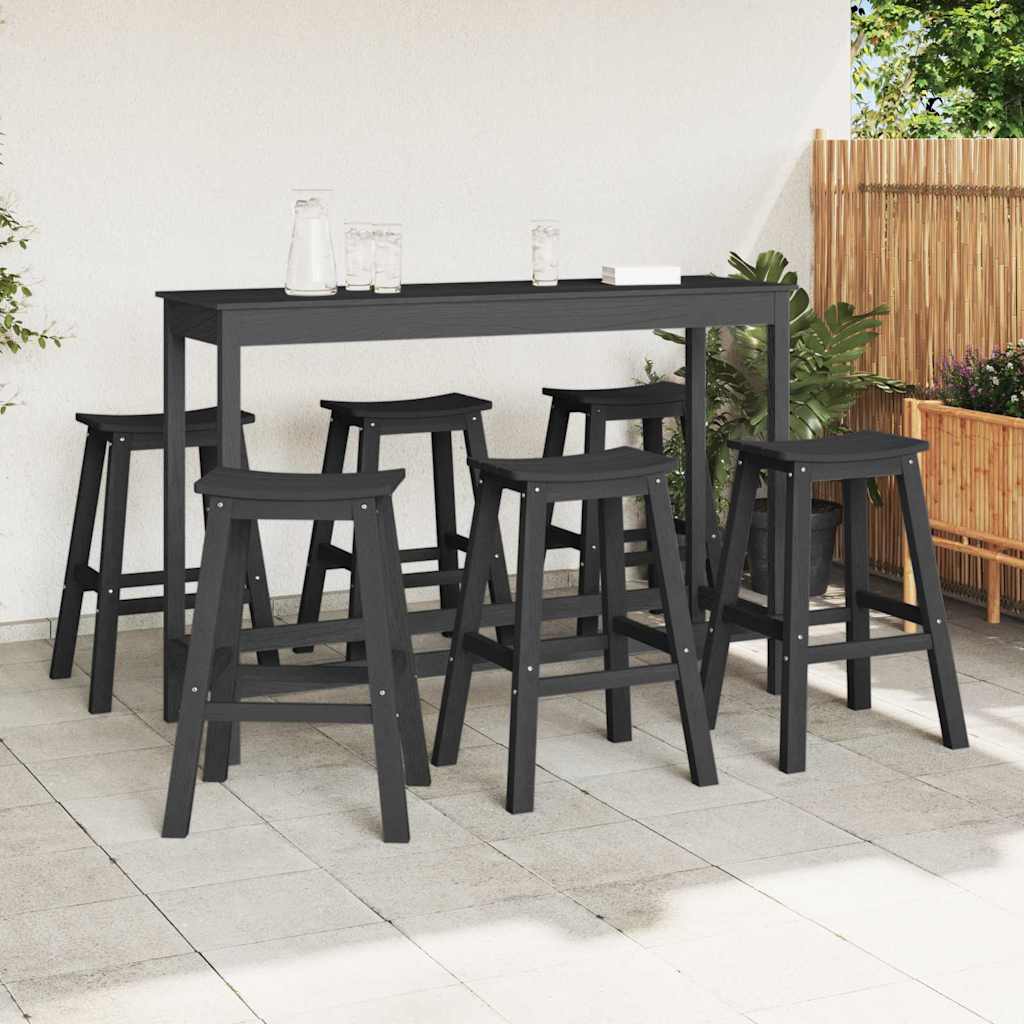 Kerti bár szett 6 pcs Fekete HDPE